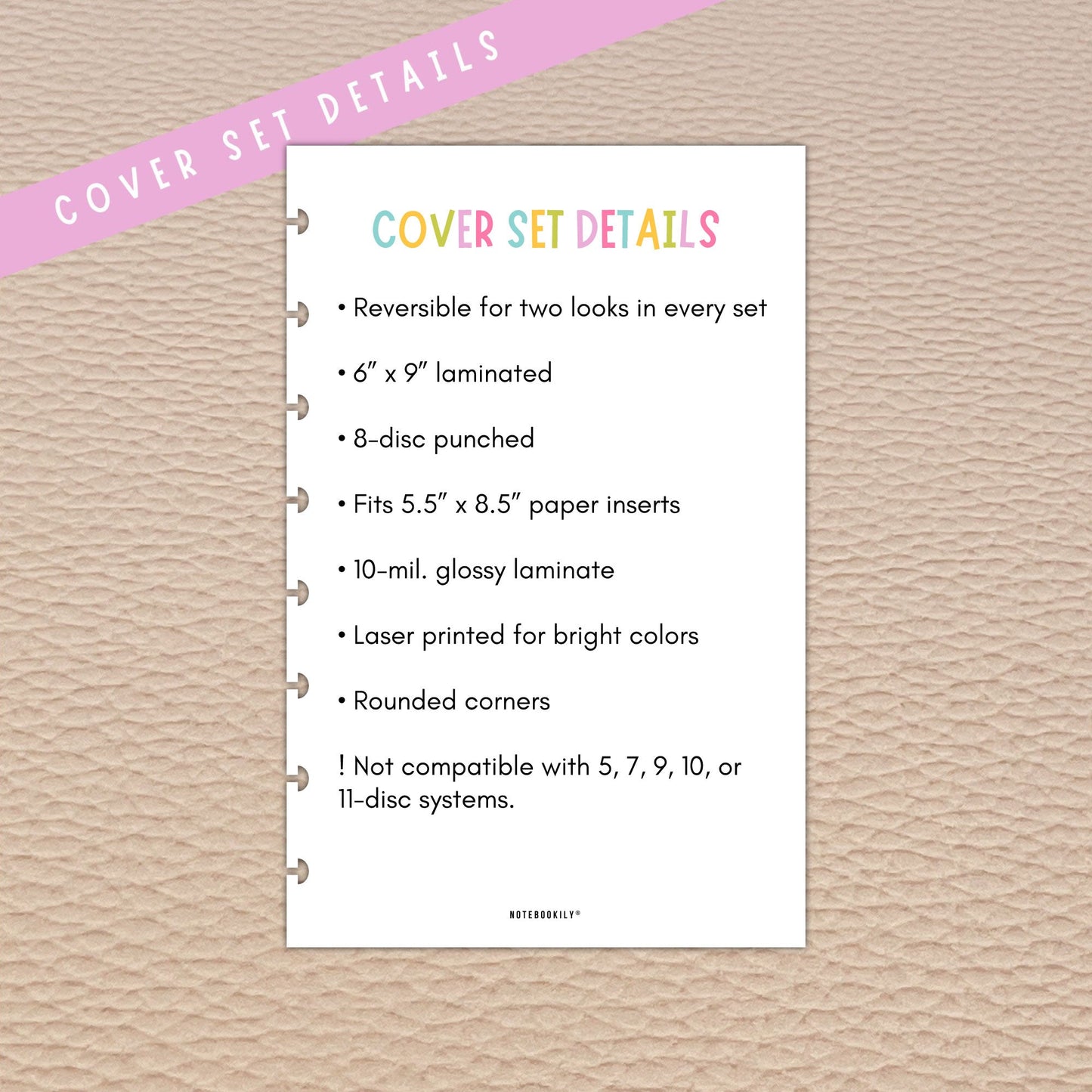 Pastel Hearts Junior Discbound Notebook Covers