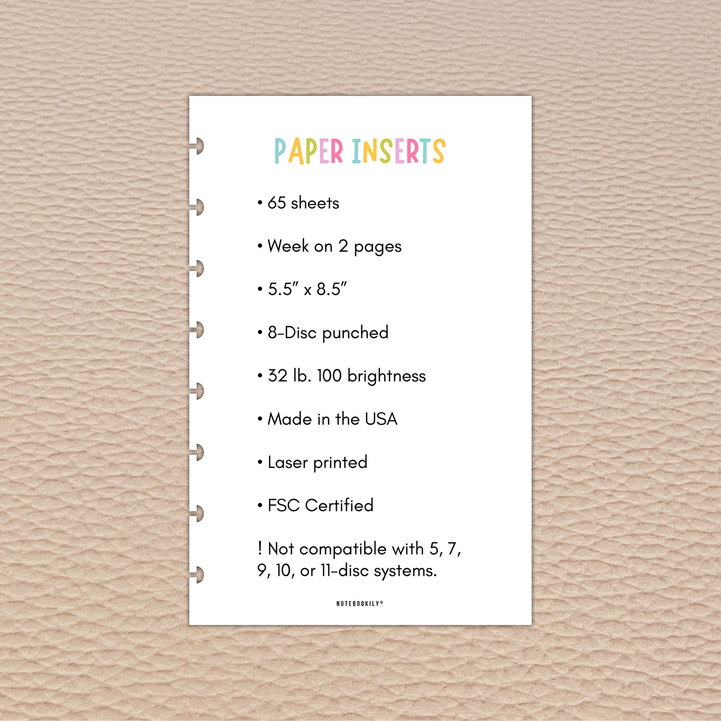 Dated Weekly 2024 | Discbound Planner Inserts
