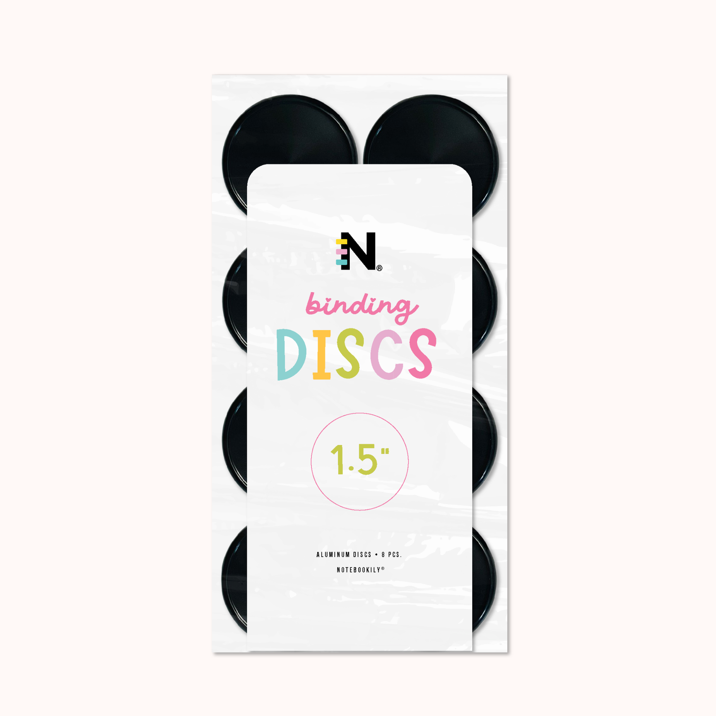 Junior Notebook Discs Black 1.5" Set of 8