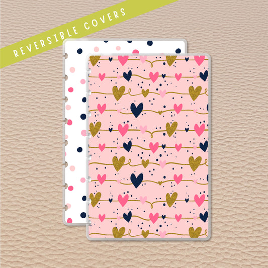 Sparkly Hearts Junior Discbound Notebook Covers