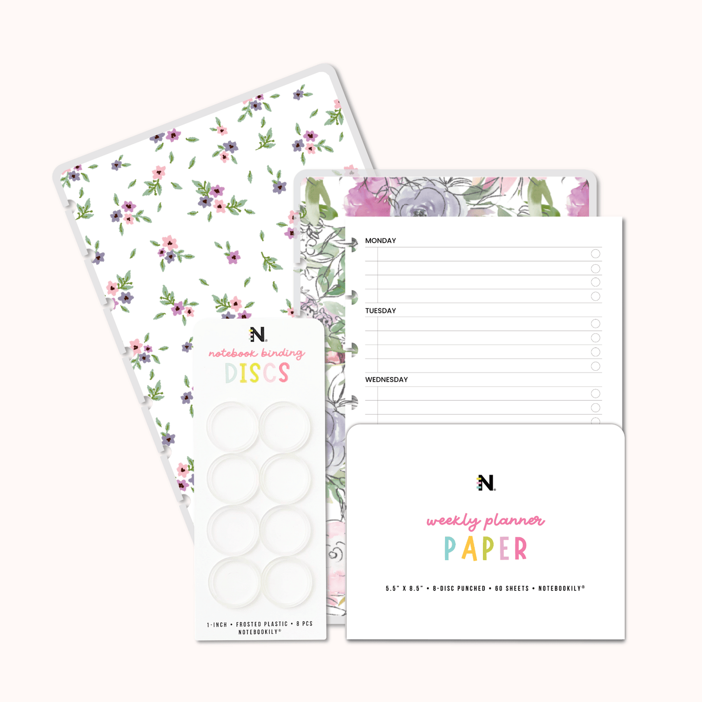 Spring Watercolor Floral Junior Discbound | 8-Disc