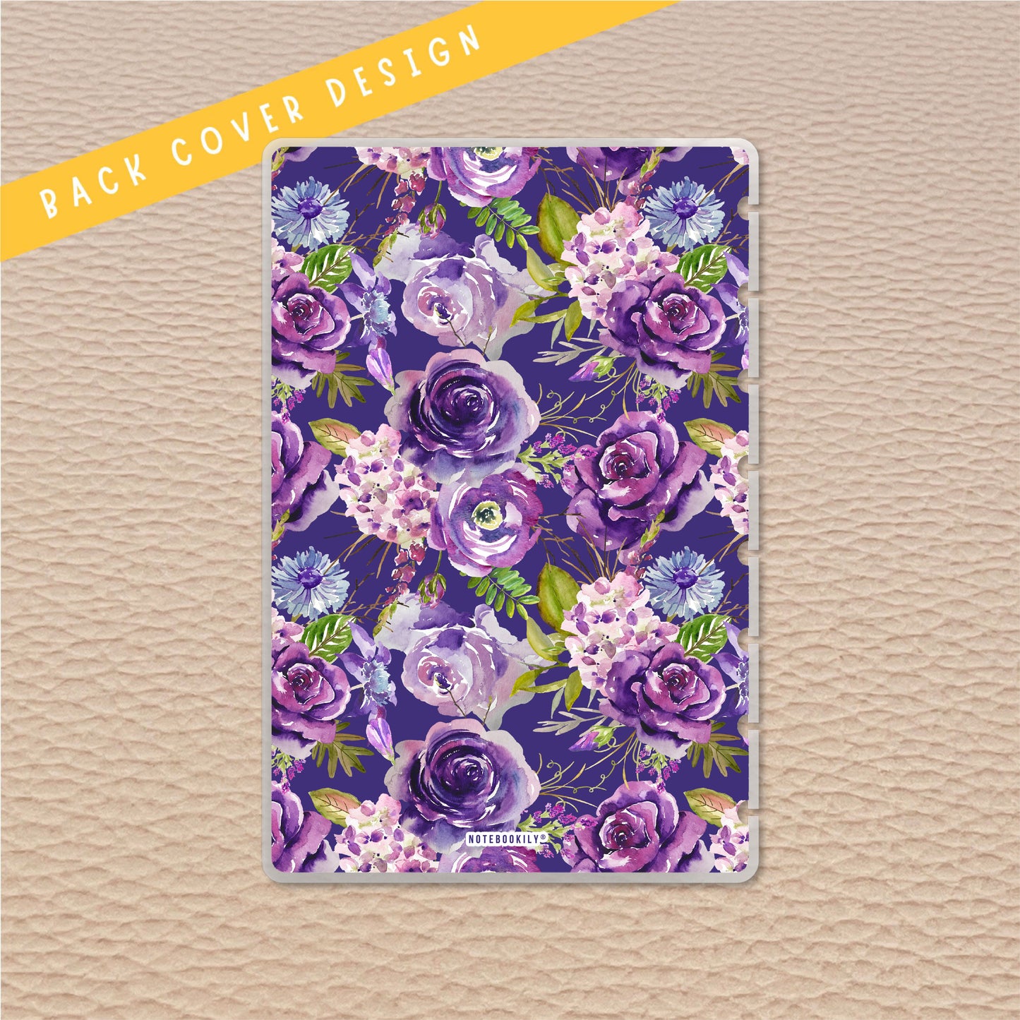 Purple Watercolor Floral Junior Discbound Notebook Covers