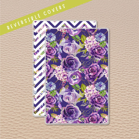 Purple Watercolor Floral Junior Discbound Notebook Covers
