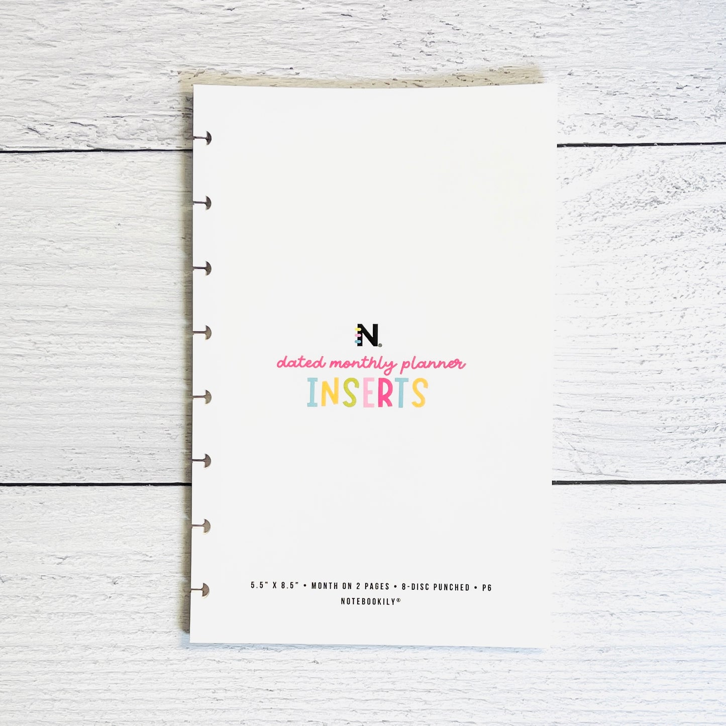 Dated Monthly 2024 | Month on 2 Pages | Discbound Planner Inserts