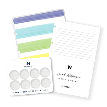 Watercolor Stripes Discbound Notebook Kit