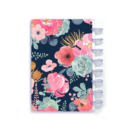 Navy Floral Discbound Notebook Kit