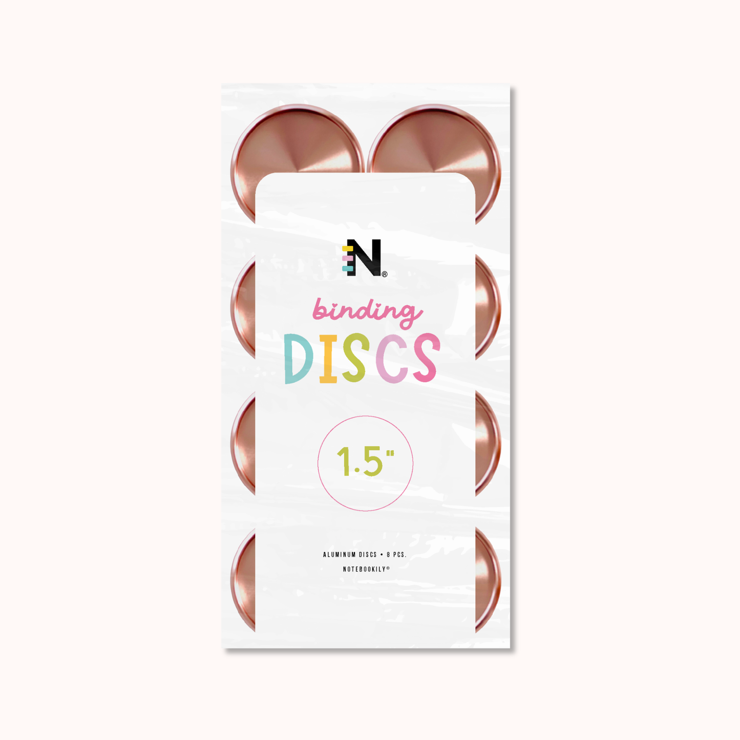 Rose Gold Junior Notebook Discs 1.5" Set of 8