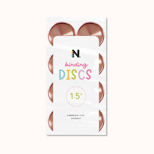 Rose Gold Junior Notebook Discs 1.5" Set of 8