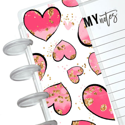 Glitter Hearts Page Finder Bookmark